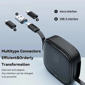 Customized Design 3 in 1 Retractable Charging Cable USB C to USB Adapter OTG Kit with Data Transfer Card Slot Phone Holder